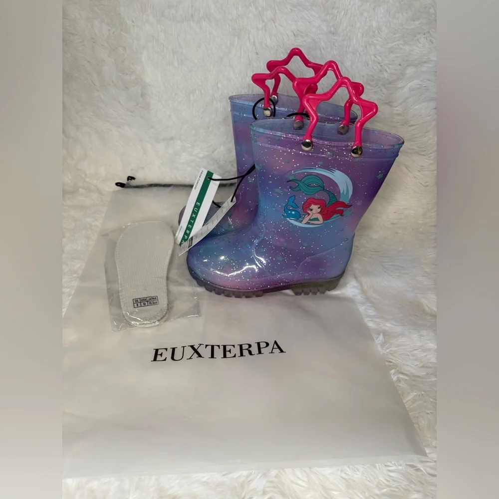Kids Mermaid Light-Up Rain Boots - Size 10 M